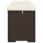 vidaXL Banc pouf avec coussin marron 110x30x40 cm résine tressée