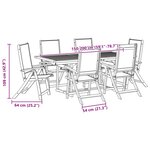 vidaXL Ensemble à manger de jardin 7Pièces bois d'acacia solide textilène
