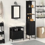vidaXL Ensemble de mobilier de salle de bain 3 Pièces Chêne noir