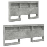 vidaXL Tête de lit de rangement Gris béton 140 cm Bois d'ingénierie