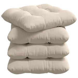 vidaXL Coussins de siège 4 Pièces Beige 40 x 40 cm Tissu en microfibre