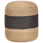 vidaXL Pouf fait à la main Gris foncé 40 x 45 cm Jute