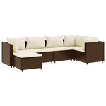 vidaXL Salon de jardin 6 Pièces avec coussins Marron Résine tressée