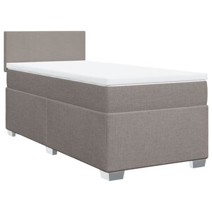 vidaXL Sommier à lattes de lit avec matelas Taupe 90x190 cm Tissu