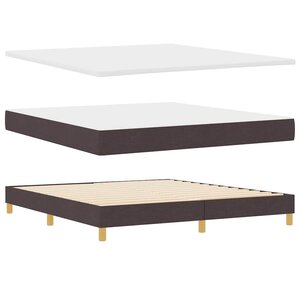 vidaXL Lit à ressorts avec matelas Marron foncé 200 x 180 cm Polyester