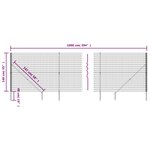 vidaXL Clôture en treillis métallique et piquet d'ancrage vert 1 4x10m