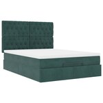 vidaXL Cadre de lit ottoman avec matelas vert foncé 140x200 cm velours