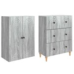 vidaXL Ensemble de Meubles 2 Pièces Sonoma gris 66 x 34 5 x 90 cm