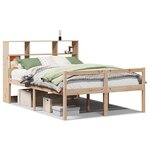 vidaXL Lit bibliothèque sans matelas 140x190 cm bois de pin massif