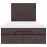 VidaXL Cadre de lit ottoman avec matelas marron foncé 120x190 cm tissu