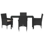 vidaXL Ensemble de salle à manger pour jardin 5 Pièces Noir Poly rotin