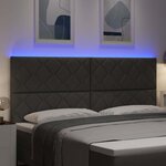 vidaXL Tête de lit avec des lumières à LED Réglable Gris 200 cm tissu