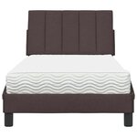 vidaXL Lit avec matelas Hanko marron foncé 80x200 cm tissu