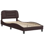 vidaXL Cadre de lit sans matelas Hvar marron foncé 80x200 cm tissu