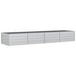 vidaXL Lit surélevé de jardin 320x80x45 cm Acier galvanisé Argenté