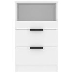 vidaXL Tables de chevet 2 Pièces Blanc Bois d'ingénierie