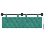 vidaXL Tête de lit suspendue Turquoise Velours