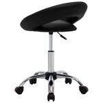 Chaise fauteuil siège de travail roulante similicuir noir 02_0024079