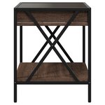 vidaXL Table de chevet avec LED infini chêne marron 40x40x49 cm