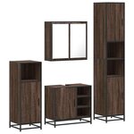 vidaXL Ensemble de meubles de salle de bain 4 Pièces chêne marron