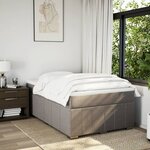 vidaXL Sommier à lattes de lit avec matelas Taupe 120x200 cm Tissu