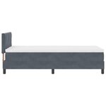 vidaXL Lit à ressorts avec matelas Gris foncé 100 x 200 cm Velours