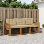 vidaXL Ensemble de canapés d'extérieur 3 pc Naturel et Beige
