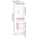 vidaXL Buffet haut Chêne fumé 34 5x34x180 cm Bois d'ingénierie