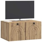 vidaXL Meuble TV mural 59 5 x 41 x 30 cm Chêne artisanal