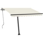 vidaXL Auvent manuel rétractable avec LED 350x250 cm Crème