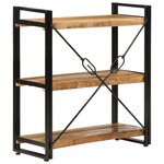 vidaXL Bibliothèque 3 niveaux 77x30x80 cm bois massif manguier et fer
