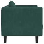 vidaXL Fauteuil avec coussin vert foncé velours