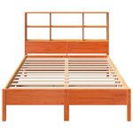 vidaXL Lit bibliothèque sans matelas cire marron 120x190cm pin massif