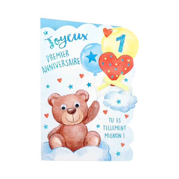 Carte Anniversaire - Joyeux premier anniversaire Tu es tellement minion 1 an