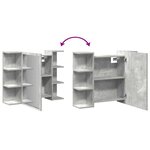 vidaXL Armoire à miroir de bain Gris béton 80x20 5x64 cm Aggloméré