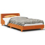 vidaXL Cadre de lit sans matelas cire marron 90x200 cm bois pin massif