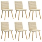 vidaXL Chaises à manger lot de 6 crème tissu