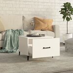vidaXL Tables basses avec pieds en métal 2 Pièces Blanc 50x50x40 cm