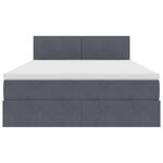 vidaXL Lit de rangement LED avec matelas Gris foncé 140 x 200 cm