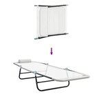 vidaXL Chaise longue pliante Crème 182 x 55 x 85 5 cm Textilène