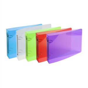 Classeur 2 Anneaux 24x16cm pour fiches 125x200mm et A5 Couleur Crystal Aléatoire x 10 EXACOMPTA