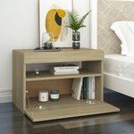 vidaXL Table de chevet avec lumières LED chêne sonoma 60x35x40 cm