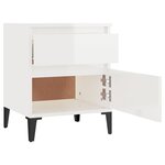 vidaXL Table de chevet Blanc brillant 40x35x50 cm