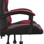 vidaXL Chaise de jeu pivotante Noir et rouge bordeaux Similicuir