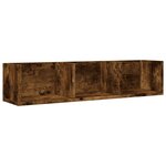 vidaXL Armoires murales 2Pièces chêne fumé 75x18x16 5cm bois d'ingénierie