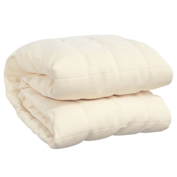 vidaXL Couverture lestée Crème clair 137x200 cm 10 kg Tissu