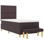 vidaXL Lit à ressorts avec matelas Marron foncé 100 x 200 cm tissu