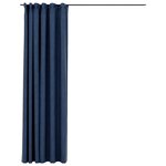 vidaXL Rideau occultant d'aspect de lin avec crochets Bleu 290x245 cm