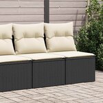 vidaXL Salon de jardin avec coussins 2 Pièces noir résine tressée acacia