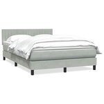 vidaXL Sommier à lattes de lit et matelas gris clair 140x210cm velours